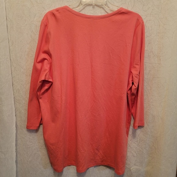 Orvis Pullover Vneck Top XL Pink - Picture 3 of 4